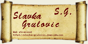Slavka Grulović vizit kartica